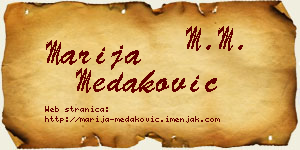 Marija Medaković vizit kartica